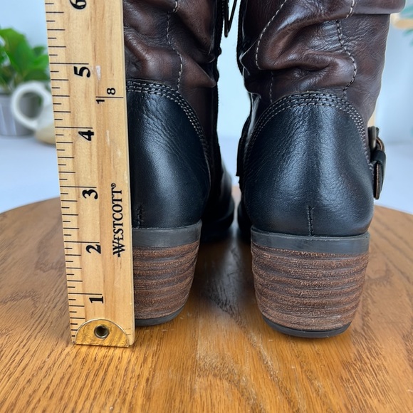 Pikolinos Brown Leather Moto Strap Heeled Boots Women’s Size 6 - Picture 10 of 13